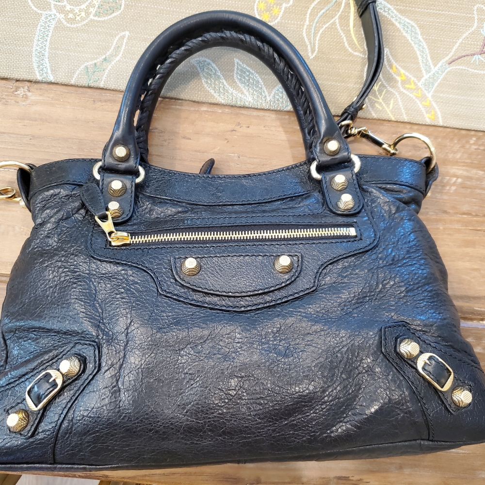Balenciaga Agneau Giant 12 Gold Hardware Town Black